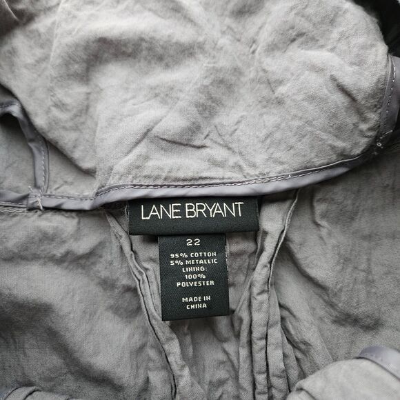 Lane Bryant Grey Collarless Jacket - Picture 2 of 2